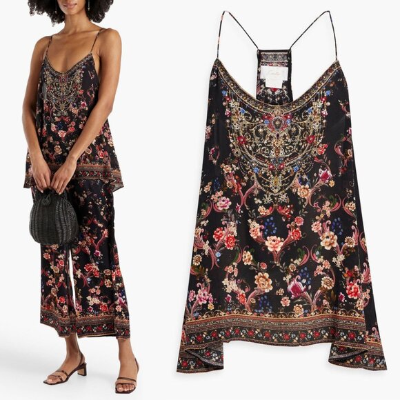 Camilla T Back Shoestring Tank Top A Girl Like You Crystal Beaded